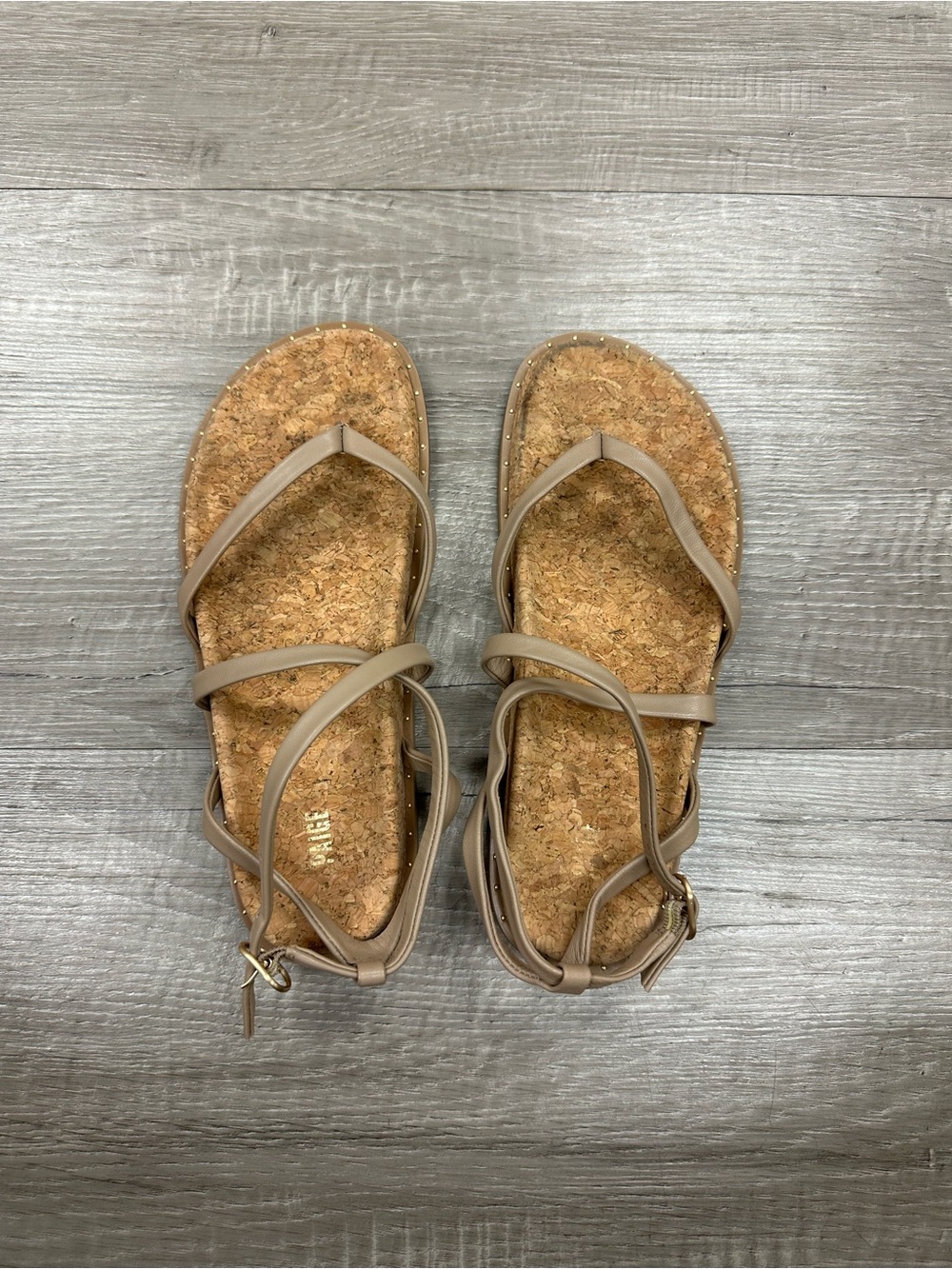Paige Women's Strappy Cork Footbed Sandals - Taupe